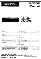Rotel RX-830-830L - Technical manual